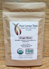 Ginger Organic Tea Freshly Sealed, Reusuable Pouch