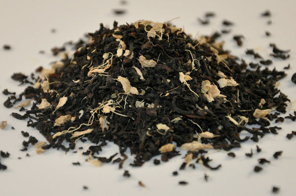 Ginger Organic Tea - Black Assam With Shredded Ginger Root Just Poured from the Embassy House Pouch