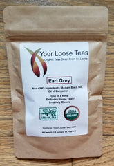 Loose Leaf Earl Grey Tea Freshly Sealed, Reusuable Pouch