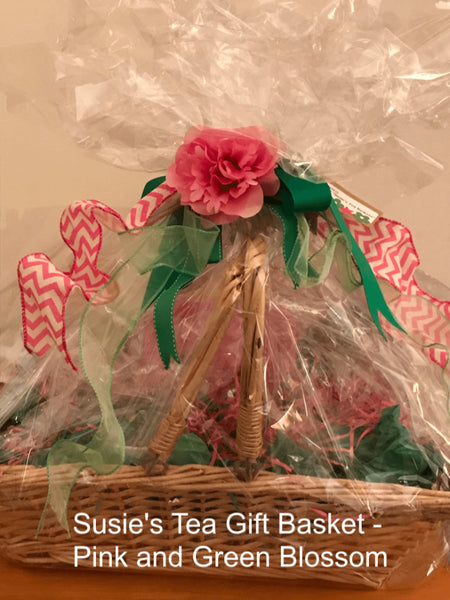 Tea Gift Basket by Susie - Pink and Green Blossom